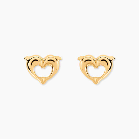 Boucles D'oreilles Puces Fulvie Double Dauphins Or Jaune - Puces Femme | Marc Orian