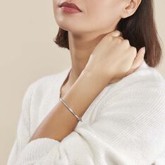Bracelet Jonc Laurianne Argent Blanc Oxyde De Zirconium - Bracelets jonc Femme | Marc Orian