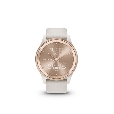 Montre Garmin Venu 2S Rose Gold Connectée Bracelet Cuir +