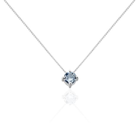 Collier Solitaire Argent Blanc Rio Santa Teresa Oxyde De Zirconium - Colliers solitaires Femme | Marc Orian