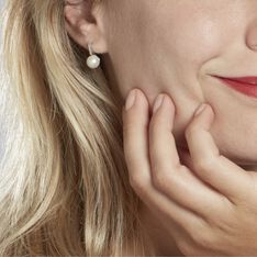 Boucles D'oreilles Pendantes Marla Argent Perle De Culture Et Oxyde - Boucles d'oreilles Pendantes Femme | Marc Orian