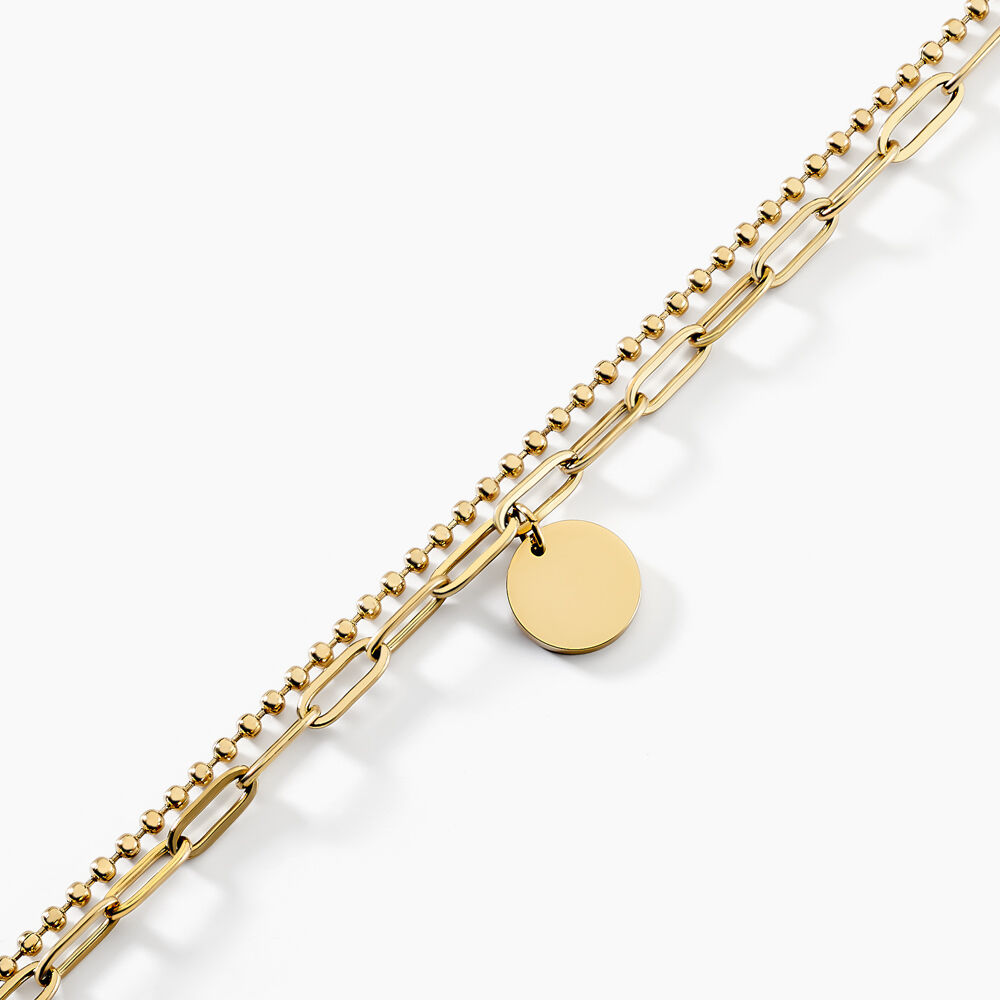 Bracelet Eva Acier Jaune - Bracelets Medailles Femme | Marc Orian