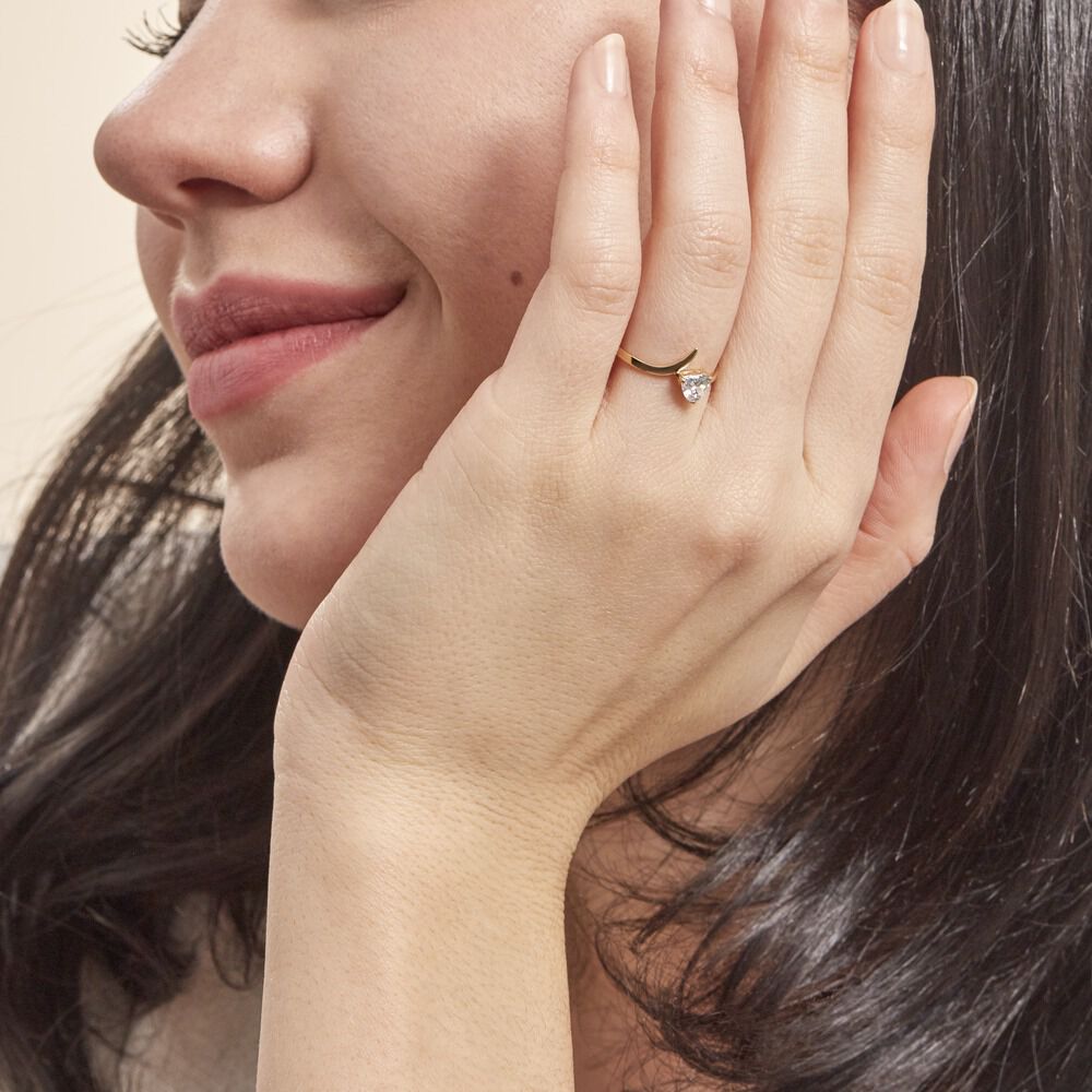 Bague Valeriana Or Jaune Oxyde De Zirconium - Solitaires Femme | Marc Orian