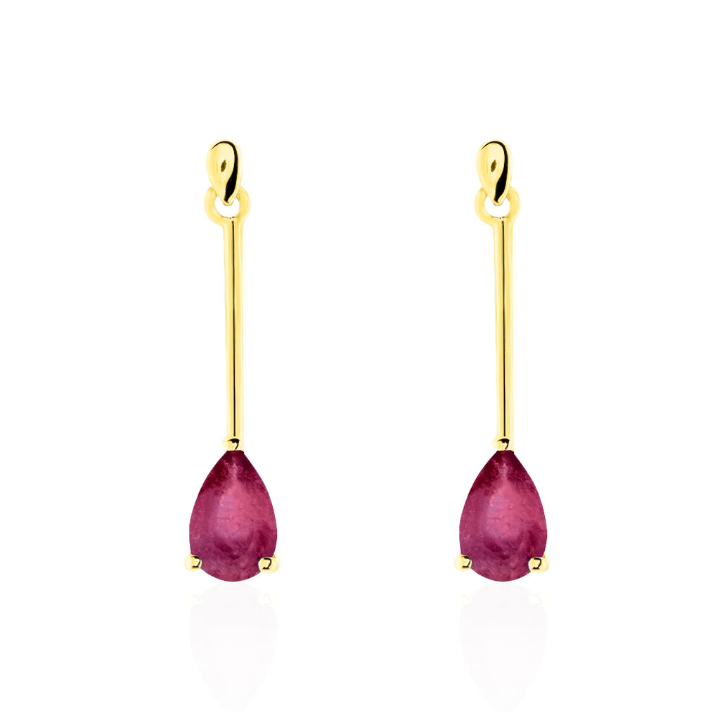 Boucles D'oreilles Pendantes Goutte Or Jaune Rubis - Pendantes Femme | Marc Orian