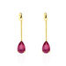 Boucles D'oreilles Pendantes Goutte Or Jaune Rubis - Pendantes Femme | Marc Orian