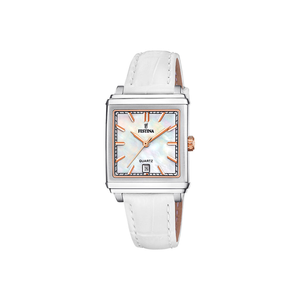 Montre Festina On The Square Nacre Blanche - Montres &eacute;tanches Femme | Marc Orian