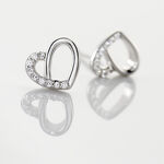 Boucles D'oreilles Puces Dorthea Argent Blanc Oxyde De Zirconium - Puces Femme | Marc Orian