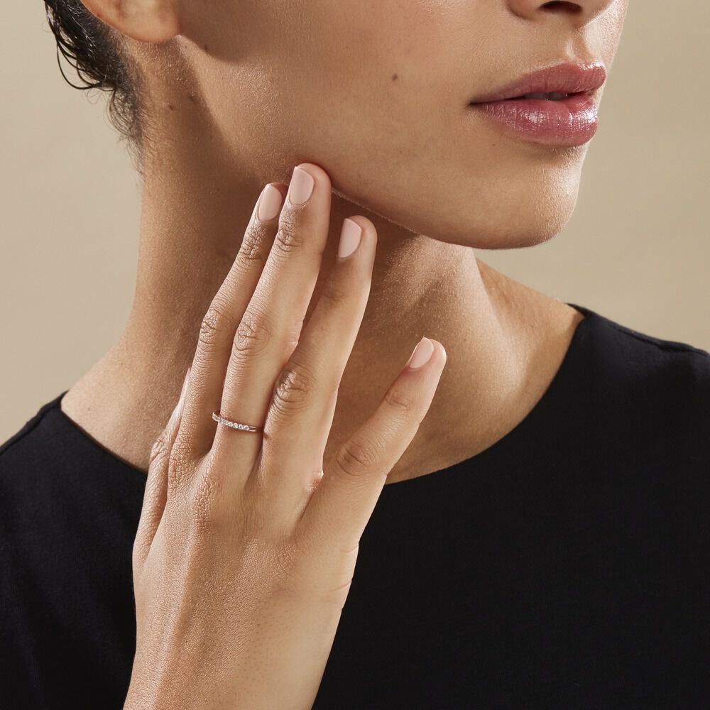 Alliance Pristina Or Rose Diamant - Alliances avec pierres Femme | Marc Orian