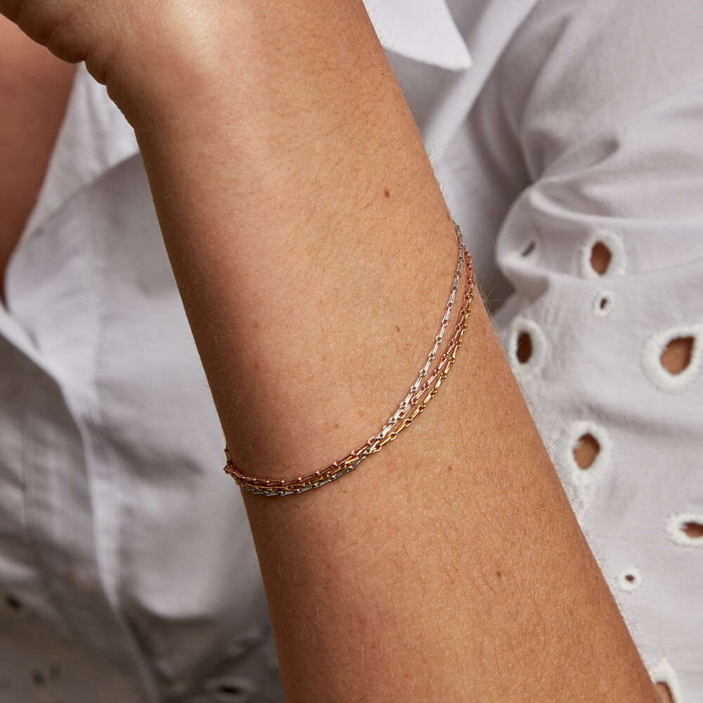 Bracelet Ylsa Argent Tricolore - Bracelets mailles Femme | Marc Orian