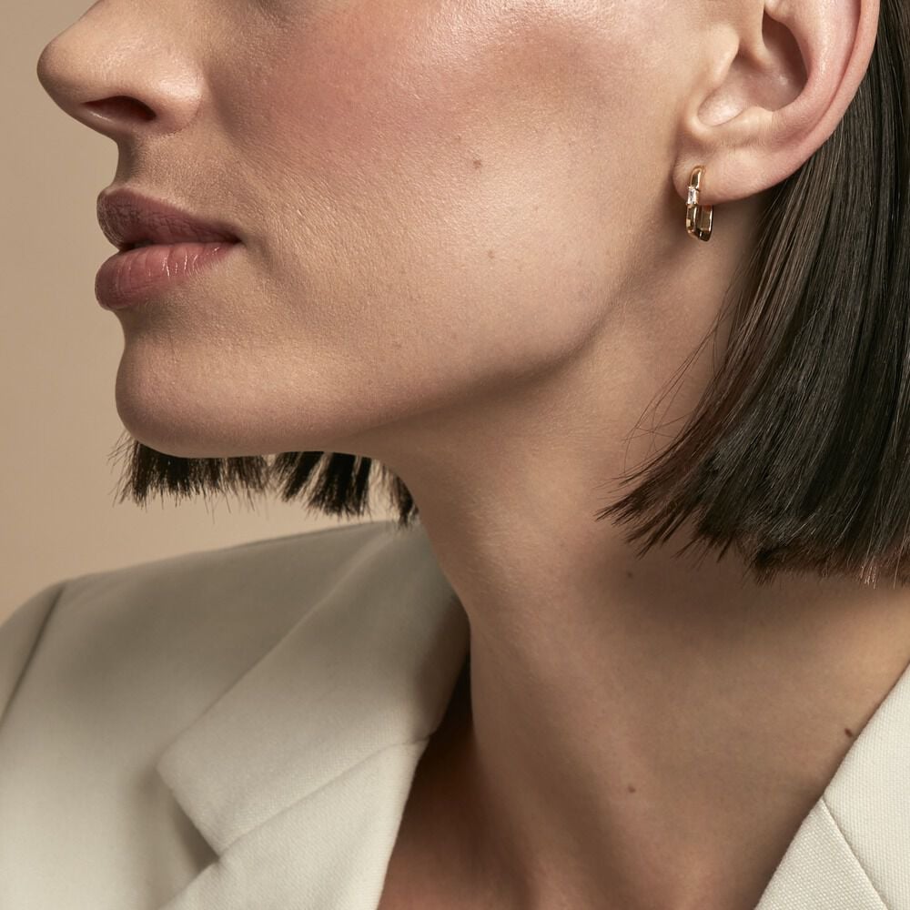 Créoles Ileen Plaqué Or Doré Oxyde De Zirconium - Créoles Femme | Marc Orian