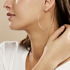 Créoles Dominae Or Blanc - Boucles d'oreilles Créoles Femme | Marc Orian