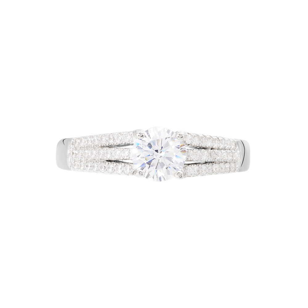 Bague Solitaire Maelline Argent Blanc Oxyde De Zirconium - Bijoux fantaisie Femme | Marc Orian