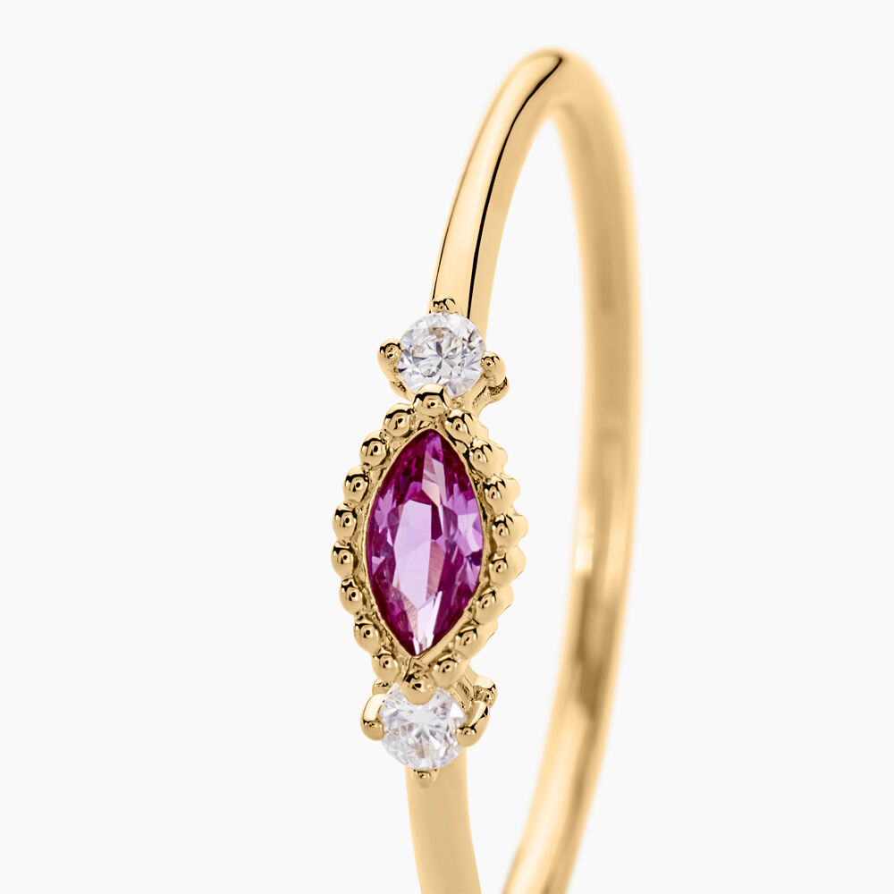 Bague Azel Plaqué Or Jaune Oxyde De Zirconium - Bagues avec pierre Femme | Marc Orian