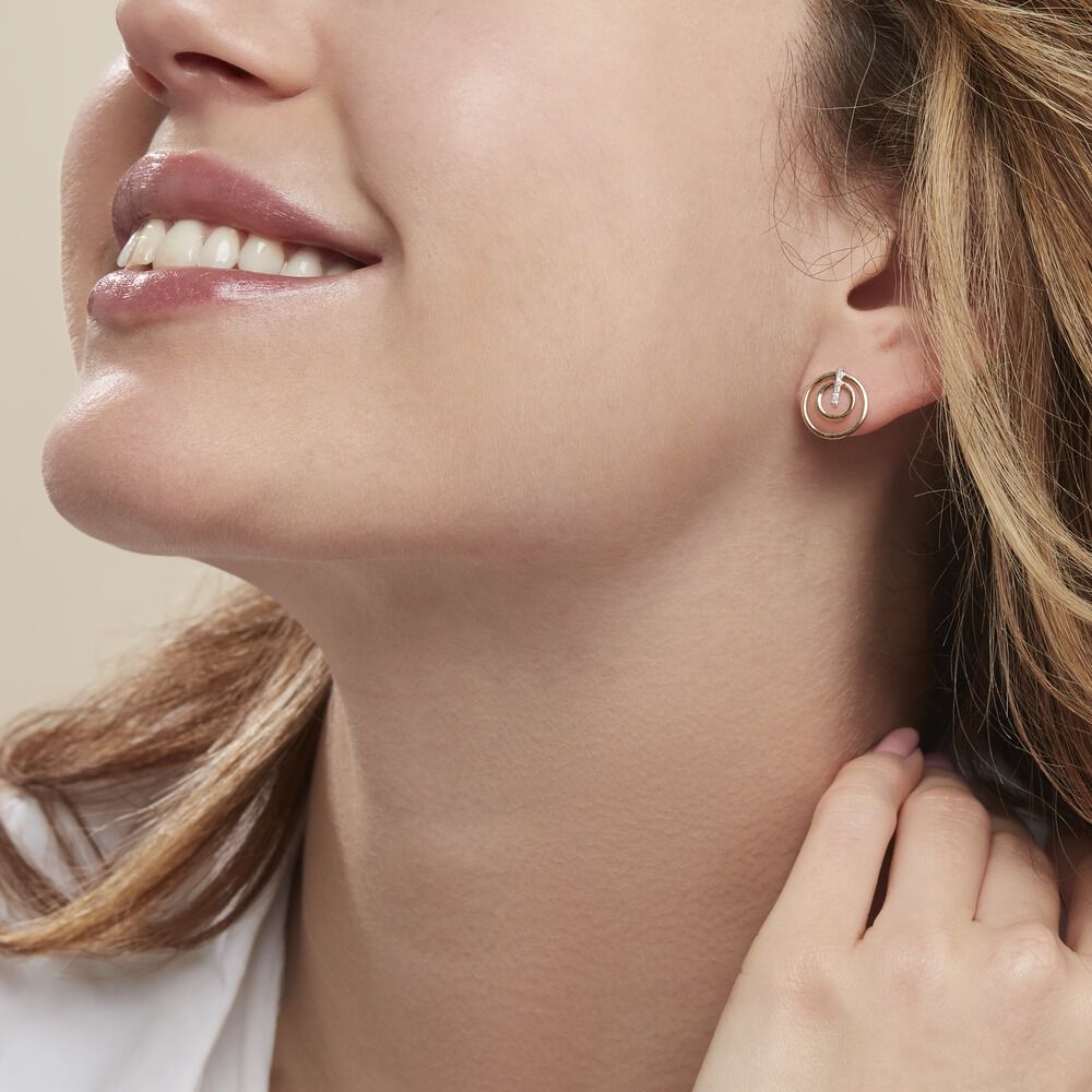 Boucles D'oreilles Pendantes Or Jaune Agafya Diamants - Pendantes Femme | Marc Orian
