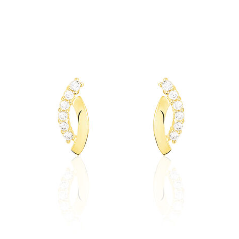 Boucles D'oreilles Puces Marlyatou Or Jaune Oxyde De Zirconium - Puces Femme | Marc Orian