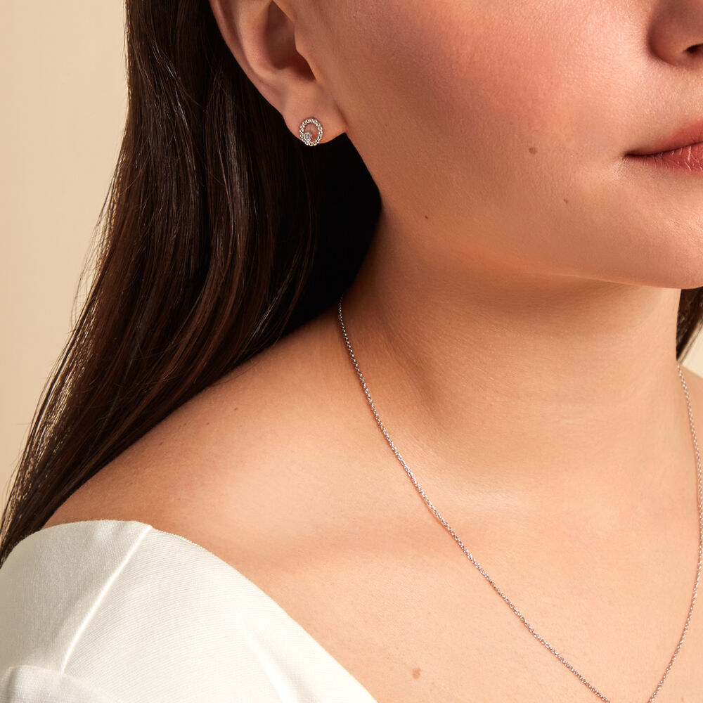 Boucles D'oreilles Puces Joeva Argent Blanc Oxyde De Zirconium - Puces Femme | Marc Orian