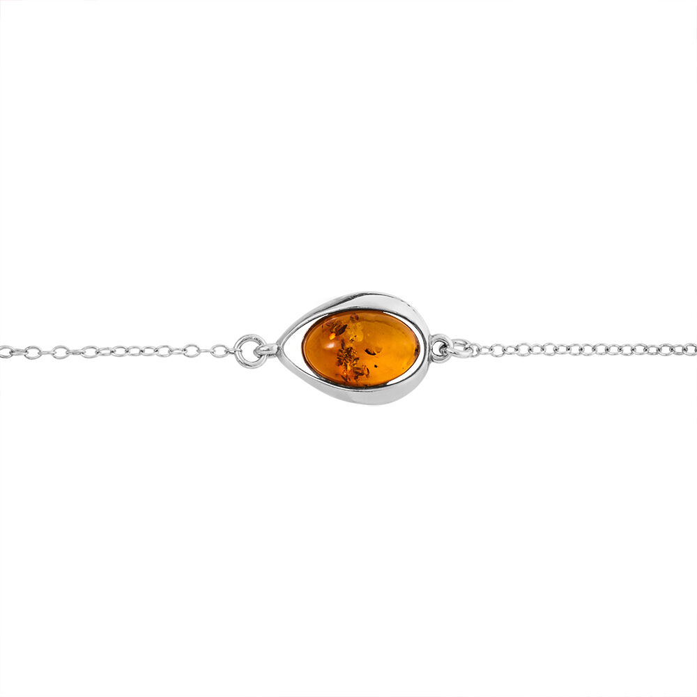 Bracelet Hilda Argent Blanc Ambre - Bracelets chaînes Femme | Marc Orian