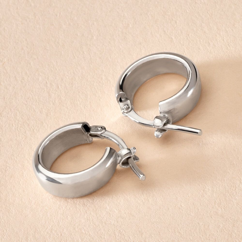 Cr&eacute;oles Lisa Argent Blanc - Cr&eacute;oles Femme | Marc Orian