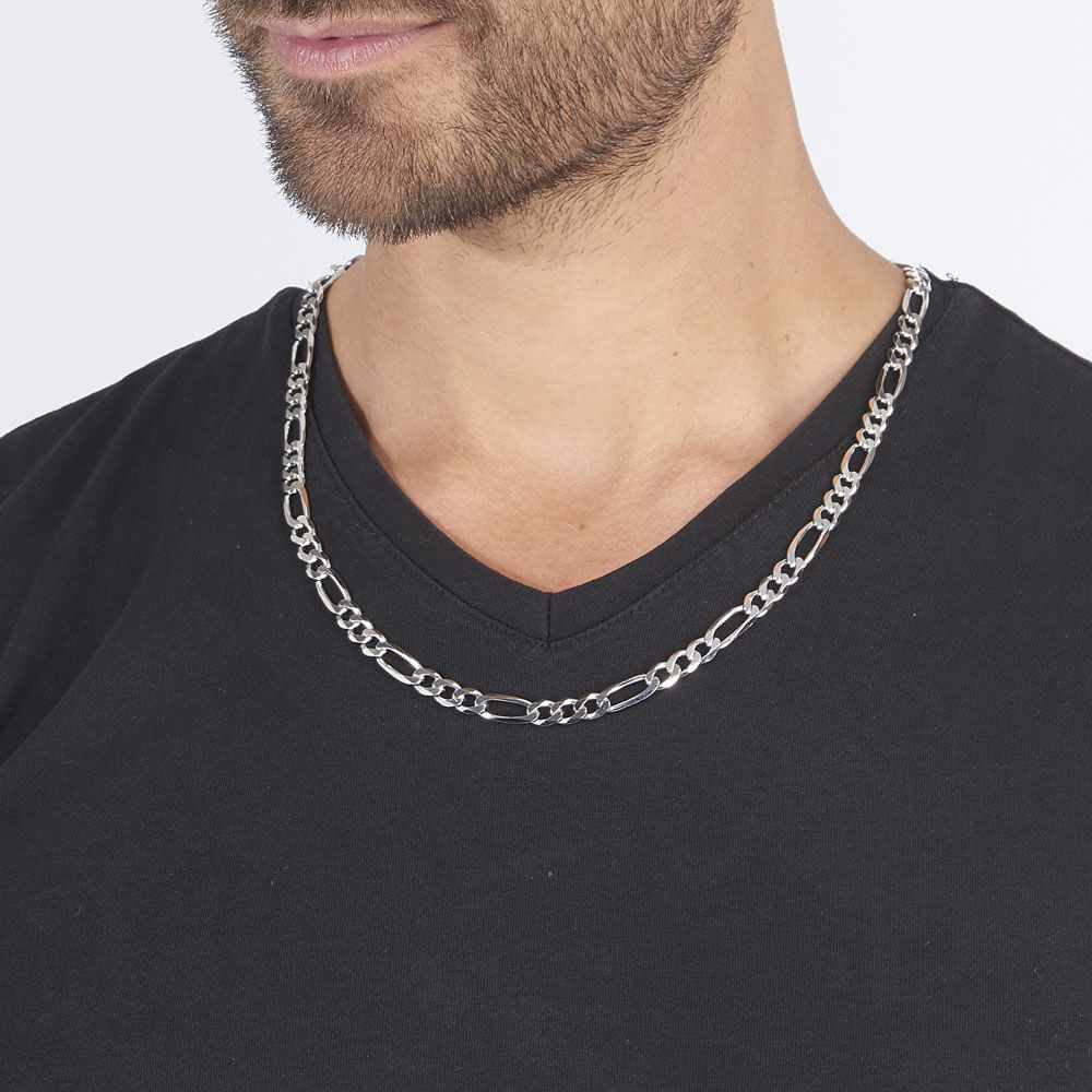 Chaîne Vivian Maille Alternee 1/3 Argent Blanc - Chaines Homme | Marc Orian