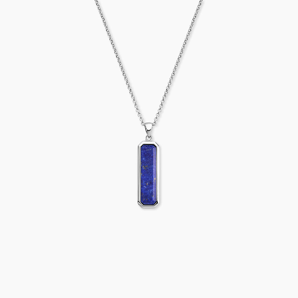 Collier Stones Argent Blanc Lapis Lazuli - Colliers avec pierres Homme | Marc Orian