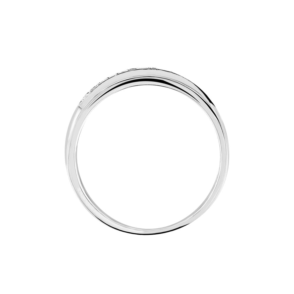 Bague Croisee Or Blanc Diamant - Bagues pierres précieuses Femme | Marc Orian