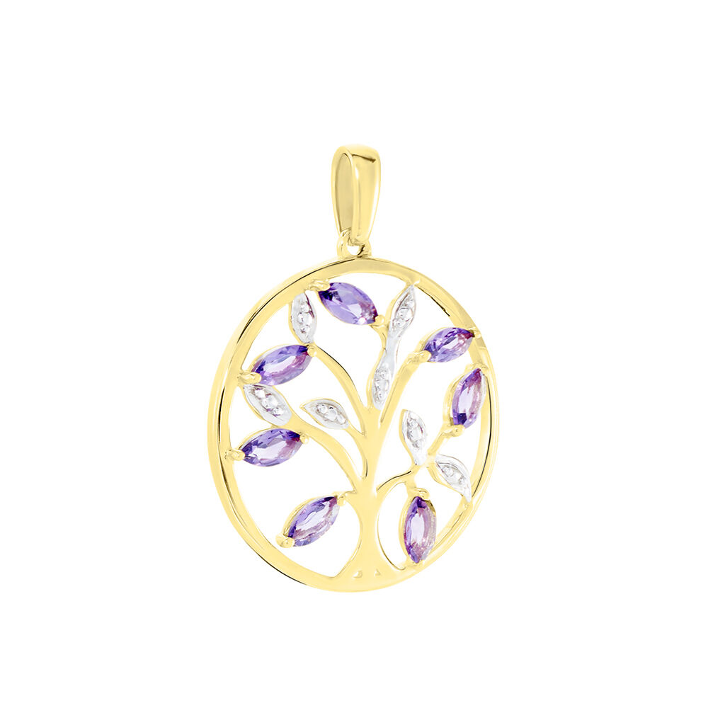Pendentif Godoleine Or Jaune Amethyste Violet - Pendentifs Femme | Marc Orian