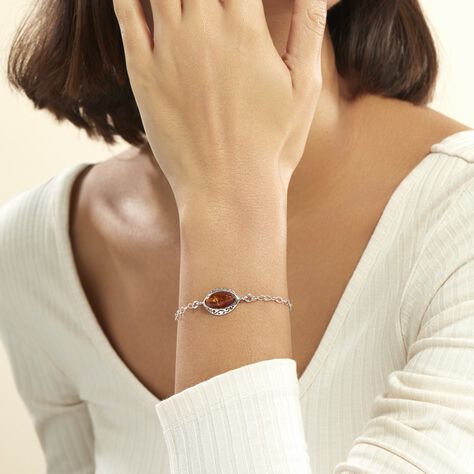 Bracelet Argent Blanc Clarita Ambre - Bracelets chaînes Femme | Marc Orian