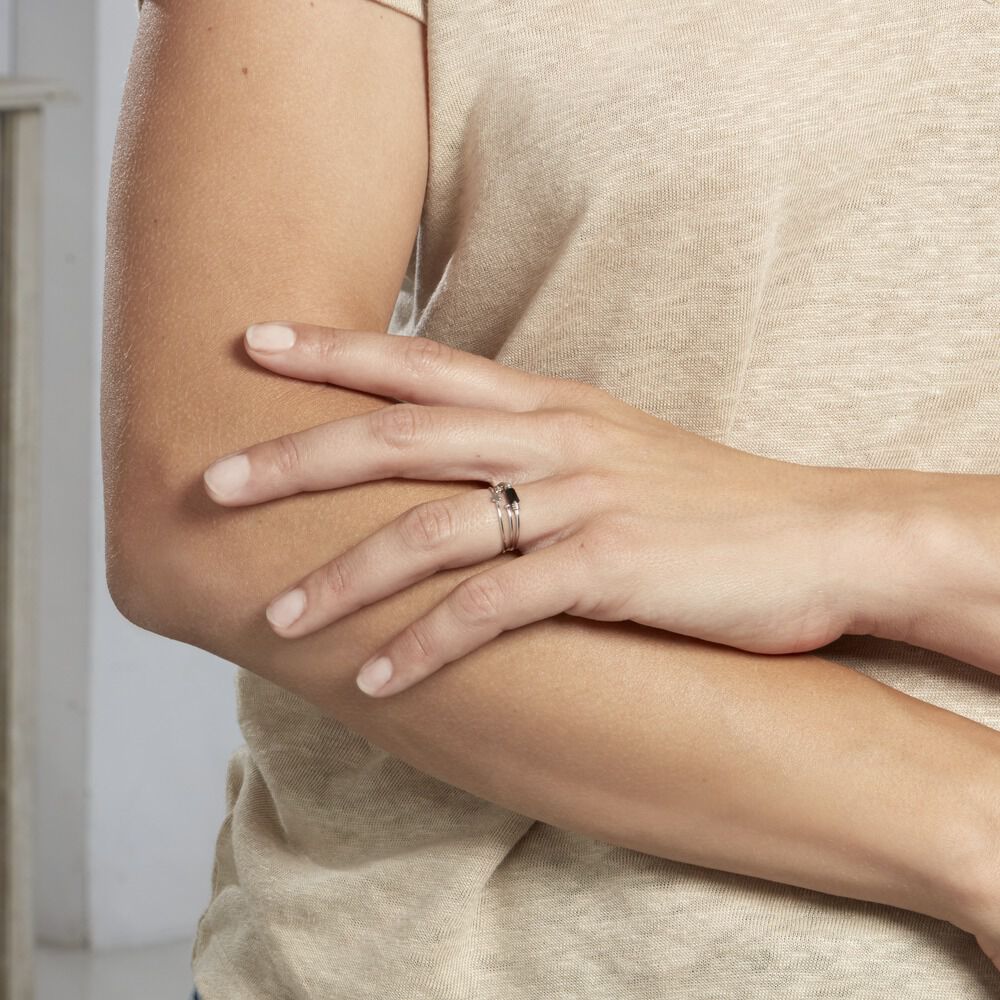 Bague Soaad Argent Blanc Oxyde De Zirconium - Bagues avec pierre Femme | Marc Orian