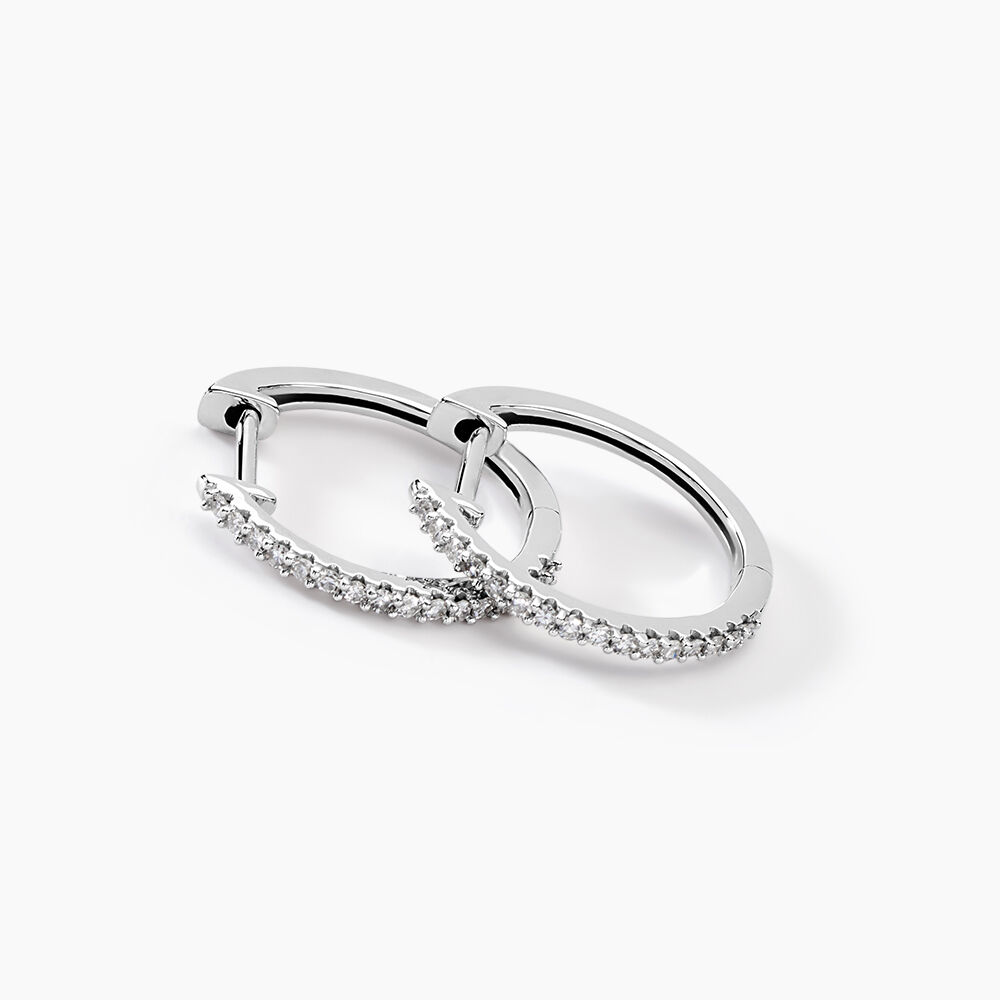 Créoles Aryanna Rondes Or Blanc Diamant -  Femme | Marc Orian
