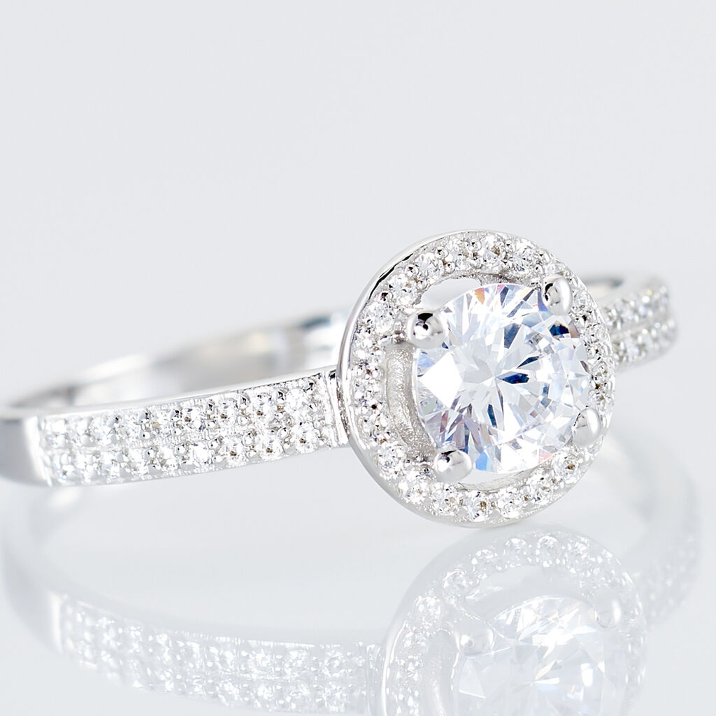 Bague Stelila Or Blanc Oxyde De Zirconium - Bagues Solitaire Femme | Marc Orian