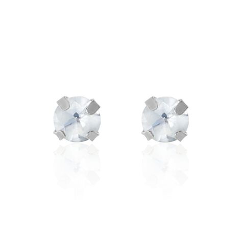 Boucles D'oreilles Puces Daria Or Blanc Oxyde De Zirconium - Clous d'oreilles Femme | Marc Orian