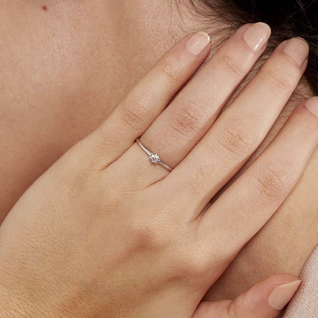 Bague Solitaire Samantha Or Blanc Diamant - Bagues Solitaire Femme | Marc Orian