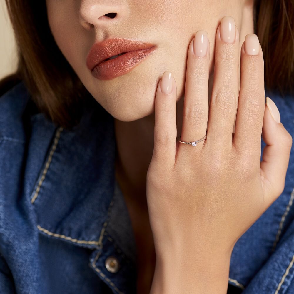 Bague Solitaire Or Blanc Solenia Diamant - Solitaires Femme | Marc Orian