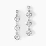 Boucles D'oreilles Pendantes Emmie Argent Blanc Oxyde De Zirconium - Pendantes Femme | Marc Orian