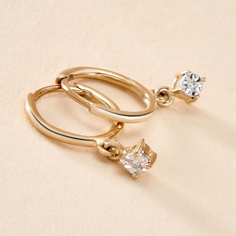 Créoles Racquel Or Jaune Diamant - Créoles Femme | Marc Orian