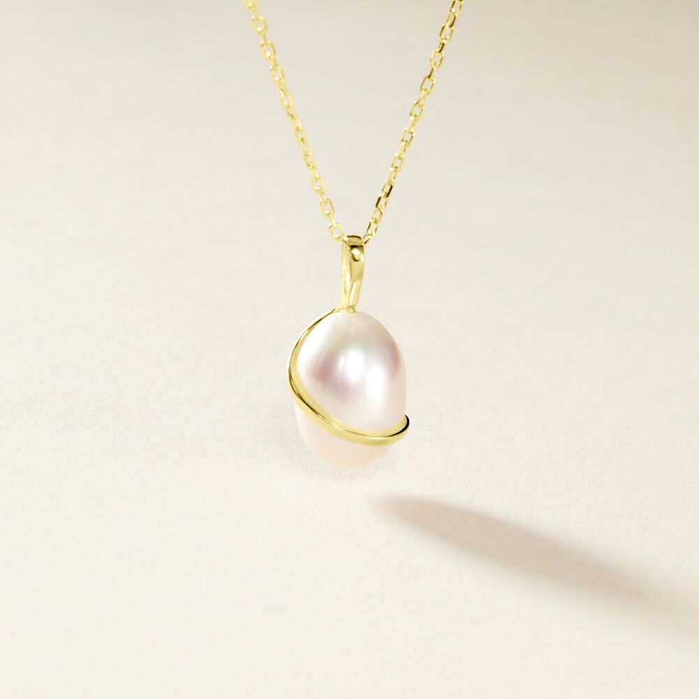 Pendentif Tourbillon Or Jaune Perle De Culture - Pendentifs Femme | Marc Orian