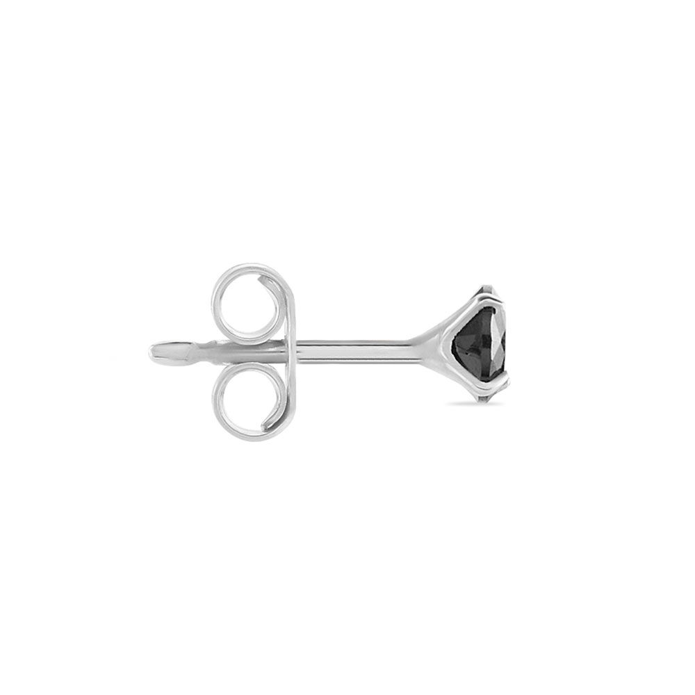 Boucle D'oreille Puce Unitaire Niels Argent Blanc Oxyde De Zirconium - Puces Homme | Marc Orian