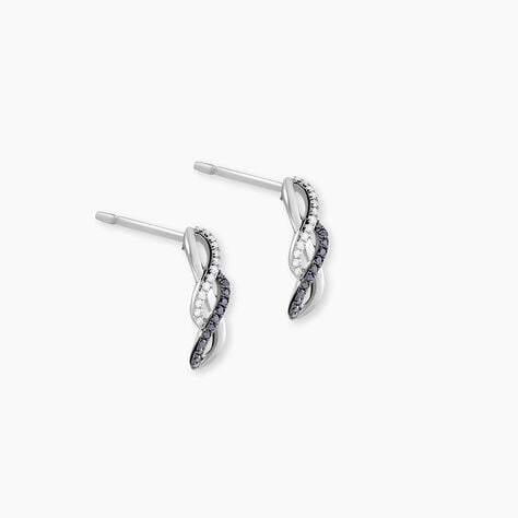 Boucles D'oreilles Puces Callune Or Blanc Diamant - Puces Femme | Marc Orian