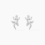 Boucles D'oreilles Puces Ivelyse Argent Blanc - Puces Femme | Marc Orian