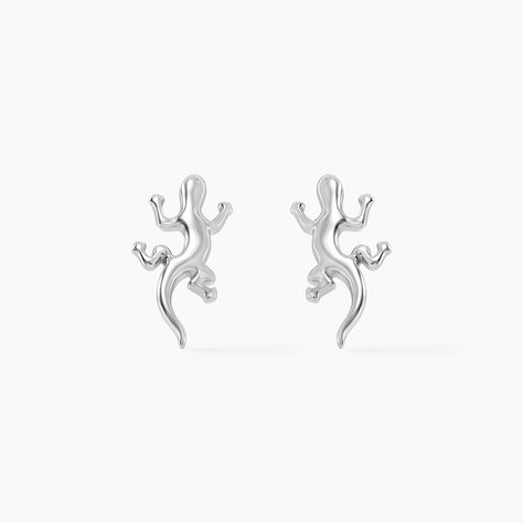 Boucles D'oreilles Puces Ivelyse Argent Blanc - Puces Femme | Marc Orian