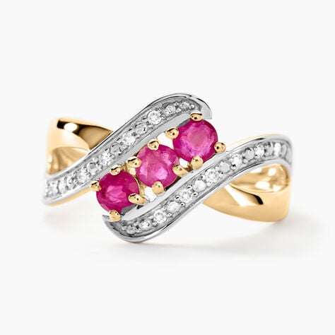 Bague Simma Or Jaune Diamant Et Rubis - Bagues vintage Femme | Marc Orian