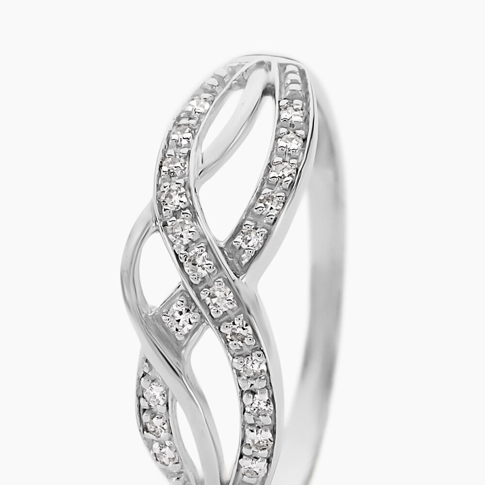 Bague Vaguelette Or Blanc Diamant - Parures de mariage Femme | Marc Orian