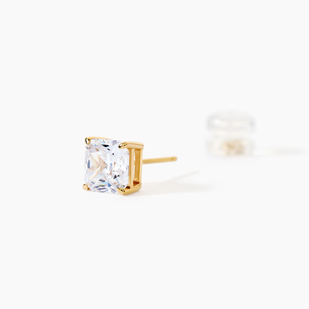 Boucles D'oreilles Puces Doreen Carre Or Jaune Oxyde De Zirconium - Puces Femme | Marc Orian