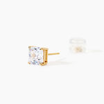 Boucles D'oreilles Puces Doreen Carre Or Jaune Oxyde De Zirconium - Puces Femme | Marc Orian