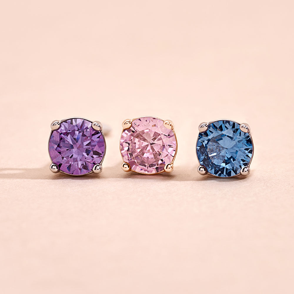 Boucles D'oreilles Puces Rio Argent Rose Oxyde - Puces Femme | Marc Orian
