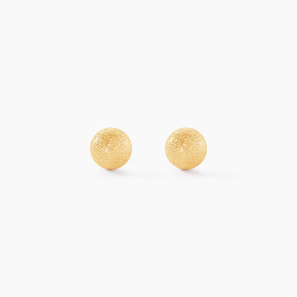 Boucles D'oreilles Puces Fidelia Boule Sablee Or Jaune - Puces Femme | Marc Orian