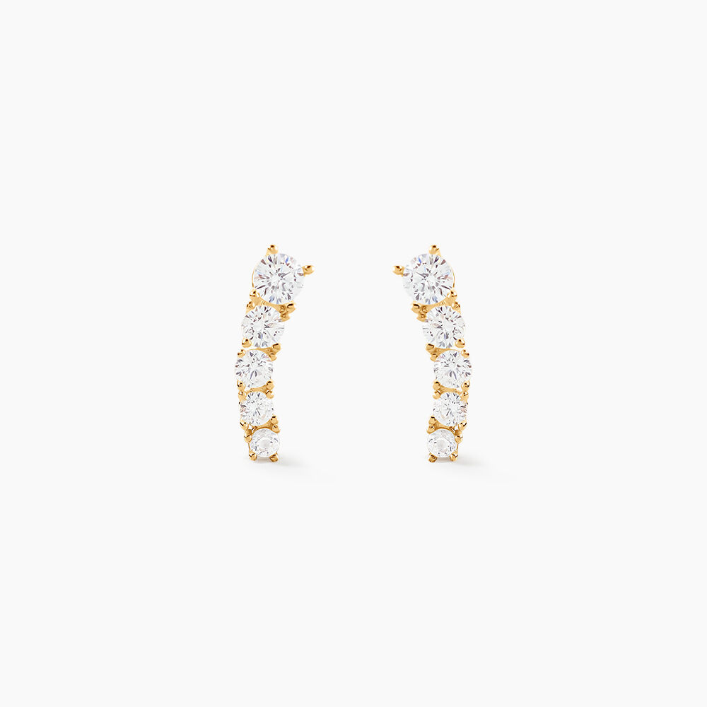 Boucles D'oreilles Puces Or Jaune Anaca Oxydes De Zirconium - Puces Femme | Marc Orian