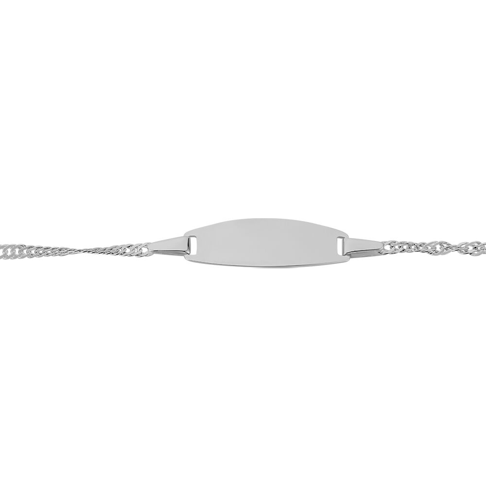 Bracelet Identité Ericka Maille Singapour Or Blanc - Gourmettes Enfant | Marc Orian