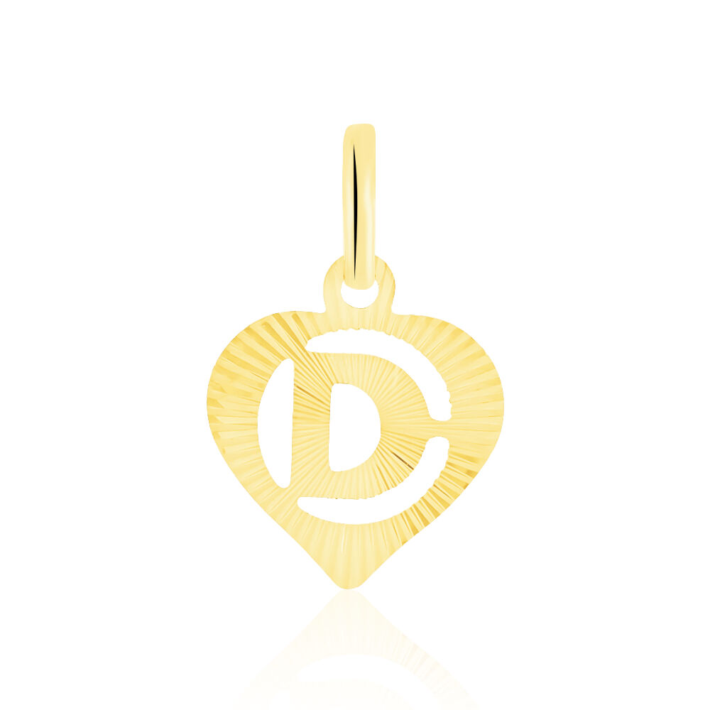 Pendentif Eudocie Coeur Lettre Or Jaune - Pendentifs Famille | Marc Orian