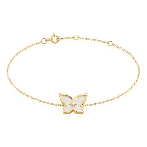 Bracelet Areli Plaque Or Doré Nacre Oxyde De Zirconium - Bracelets chaînes Femme | Marc Orian